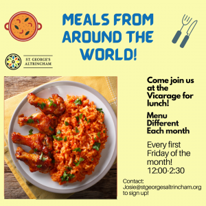 Meal Poster Social | St Georges Church | Community | Lunch | Warm Space | Support